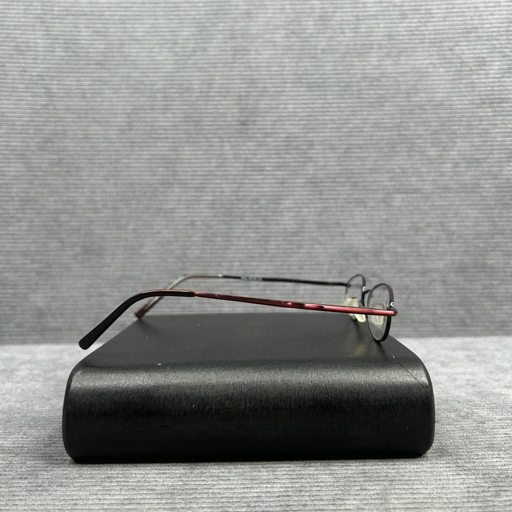 Calliope Collection Electra Ruby Oval Y2k Eyeglass Frames Burgundy Black